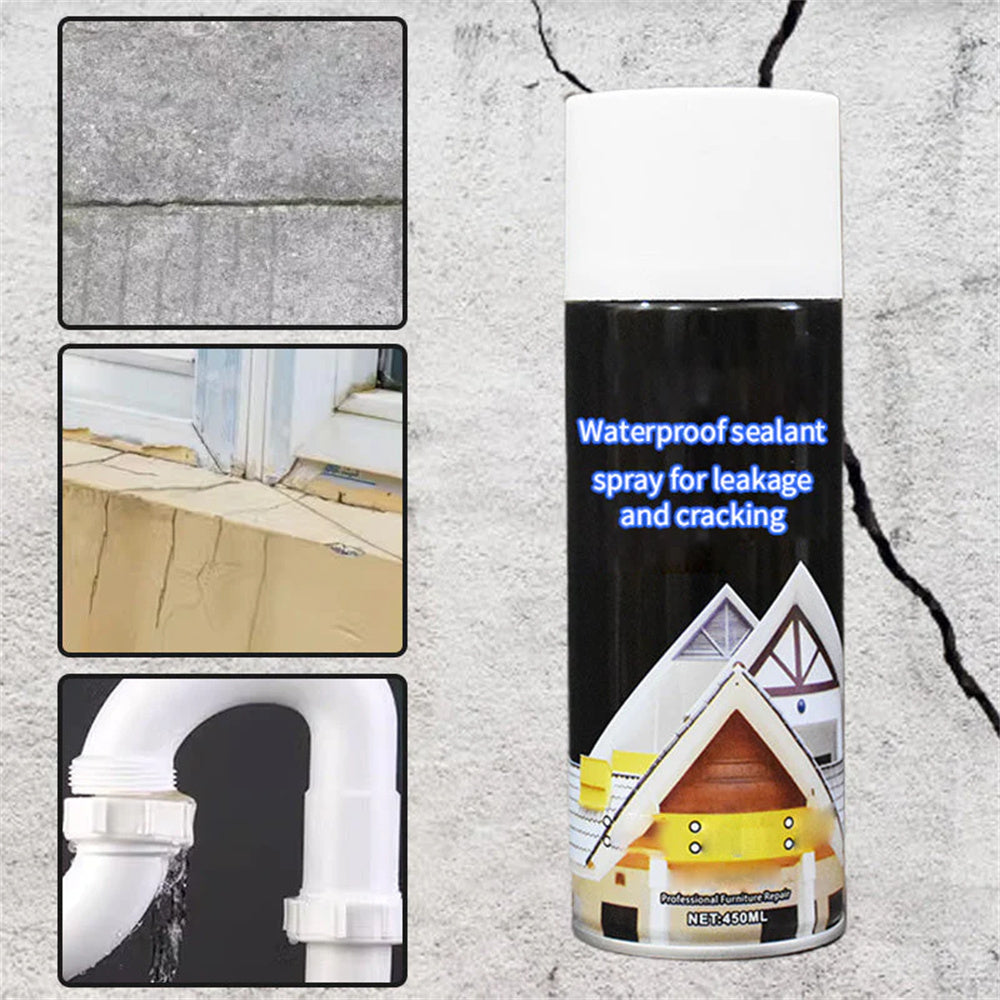 Leaking Spray For Wall|Waterproof Leak Filler Spray Rubber Flex Repair & Sealant Point To Seal Cracks|Waterproof Leak Trapping Spray Ground And Roof Leak Proof