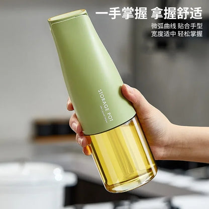 Oil and Vinegar Dispenser Glass Bottle 500ml with Gravity Automatic Opening and Closing lid Weighted Pourer Oil Dispenser Bottle for Kitchen