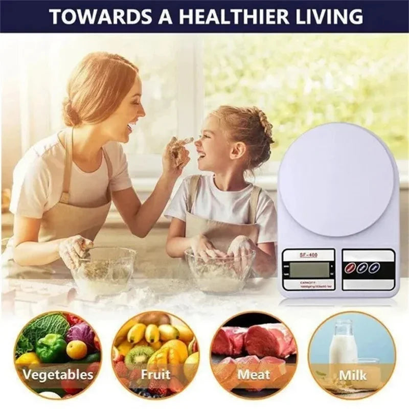 Digital Kitchen Food Weighing Scale For Healthy Living, Home Baking, Cooking, Fitness & Balanced Diet. | Weighing Scale With Digital Display Atom SF 400 10Kg x 1gms with 2 Batteries Included