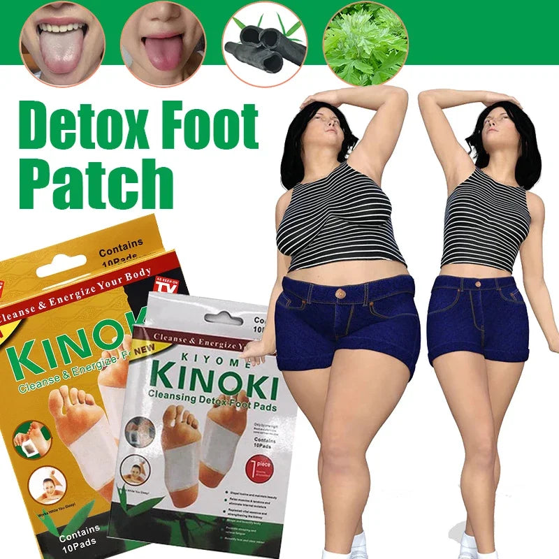 Kinoki Detox Foot Pads - Ginger & Salt Adhesive Patches for Foot Care, Body Cleansing, Pain Relief, Relieve Stress, Relaxation | Organic Natural ingredients