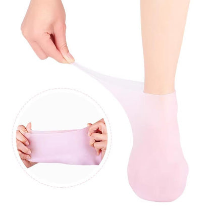 Silicon Heel Socks (2 pair) Heel for Crack Spa Gel Socks for Women and Men, Feet Protector Crack Heel Repair Socks with Moisturizing Natural Oil and Vitamin E Repair Dry Cracked