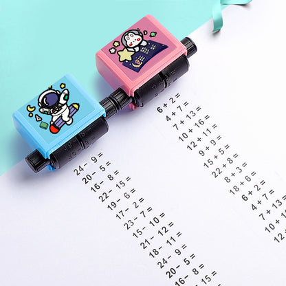 Smart Number Rolling Maths Stamps for Kids, Multiplication Maths Roller Stamp, Smart Math Roller 100 Learning Toy for Preschool, Stamp Art for Kid