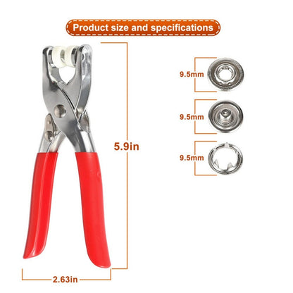 Grommet Eyelet Setting Steel Thickened Snap Fasteners Kit, Five Claw Buckle Set with Hand Pressure Pliers Tool DIY Sewing Buttons Set for Clothing Sewing and Crafting Revat Machine