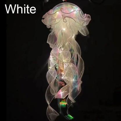 LED JELLYFISH LAMP LANTERN MERMAID BIRTHDAY PARTY DECORATION GIRL UNDER THE SEA PARTY SUPPLIE GLOWING JELLYFISH LANTERN 306A-JELLYFISH-HANDLE-LIGHT