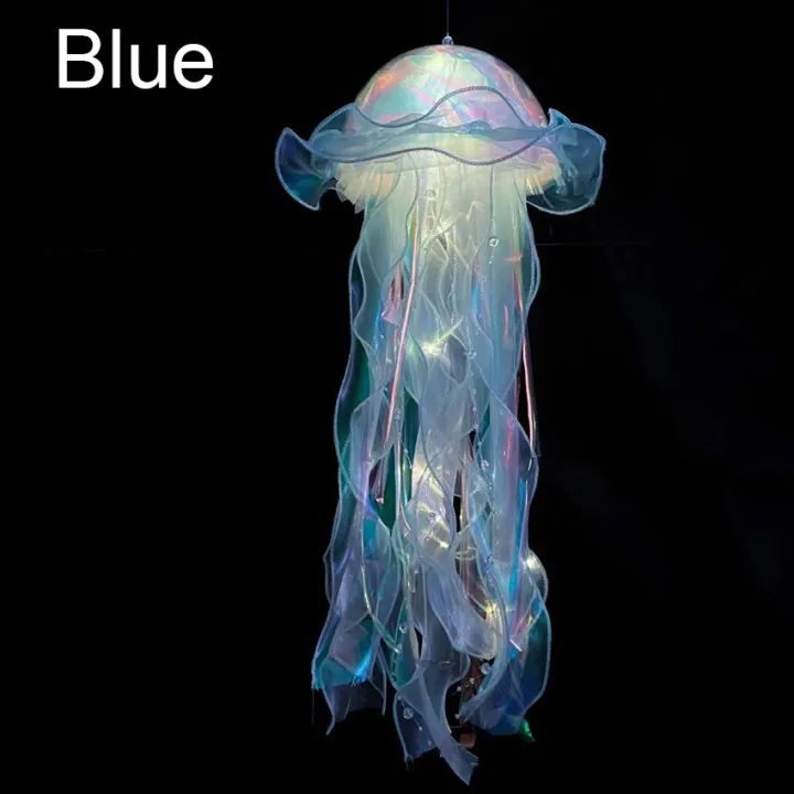 LED JELLYFISH LAMP LANTERN MERMAID BIRTHDAY PARTY DECORATION GIRL UNDER THE SEA PARTY SUPPLIE GLOWING JELLYFISH LANTERN 306A-JELLYFISH-HANDLE-LIGHT