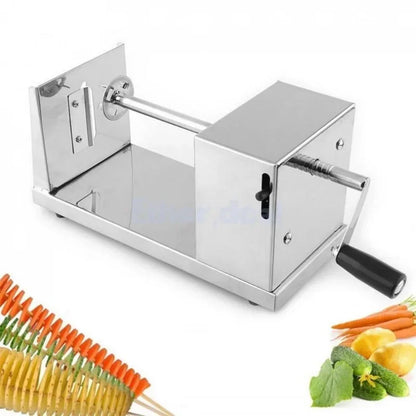 Potato Slicer, Stainless Steel Potato Cutter Manual Spiral French Fries Tornado Potato Slicer Vegetables Cutting Machine Kitchen Accessories Cooking Tools