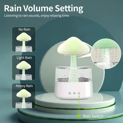 Plastic Snuggling Cloud Rain Drop Humidifier Diffusere, 7 Light Colour with 15ml Essential Oil Bottle for Home, Bedroom, Office Pack of 1