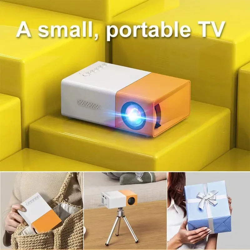 400LM Portable Mini Home Theater LED Projector with Remote Controller, 3500 lm LED Corded Projector UC500 Support HDMI, AV, SD, USB Interfaces