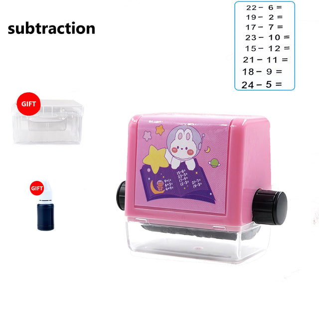 Smart Number Rolling Maths Stamps for Kids, Subtraction Maths Roller Stamp, Smart Math Roller 100 Learning Toy for Preschool, Stamp Art for Kids