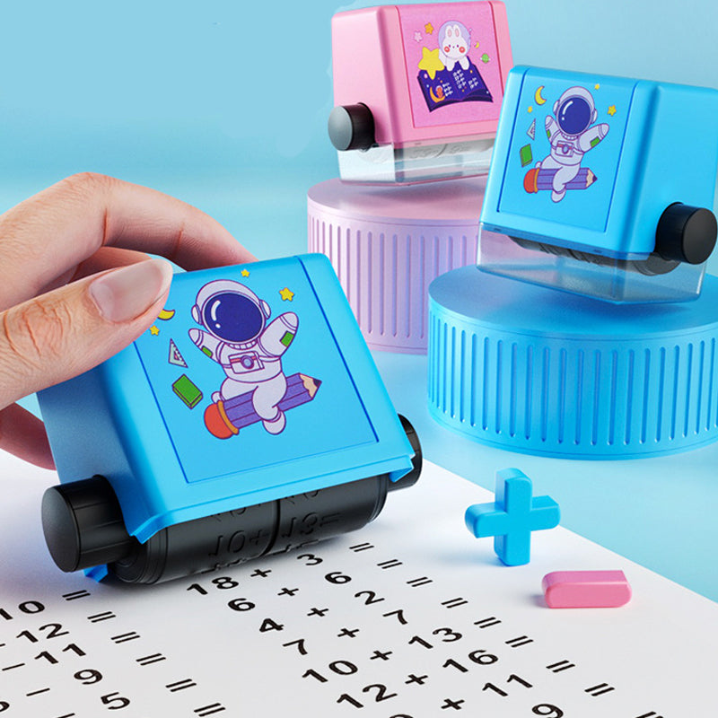 Smart Number Rolling Maths Stamps for Kids, Multiplication Maths Roller Stamp, Smart Math Roller 100 Learning Toy for Preschool, Stamp Art for Kid