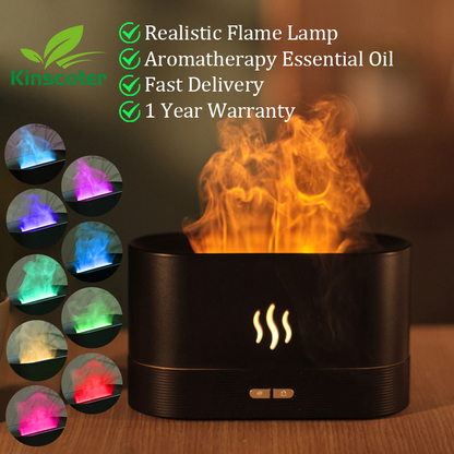 Plastic Flame Humidifier For Room Moisture 7 Colors Light Essential Oil Permitted 180Ml 24Db Air Humidifier For Bedroom With Ultrasonic Cool Mist Car Desktop Office Humidifier