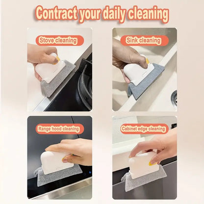 Double Combo of Window Groove Frame Cleaning Brush& Dust Cleaning Brush for Window Slot Keyboard with Mini Dustpan Door Track Cleaning Tool for All Corners Edges Gaps