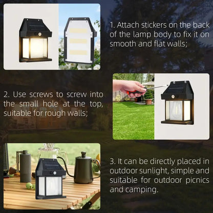 Outdoor Solar Lights with Motion Sensor Solar Powered Wireless Waterproof Night Spotlight for Outdoor/Garden Wall, Solar Lights for Home Electric Lantern (Bulb)