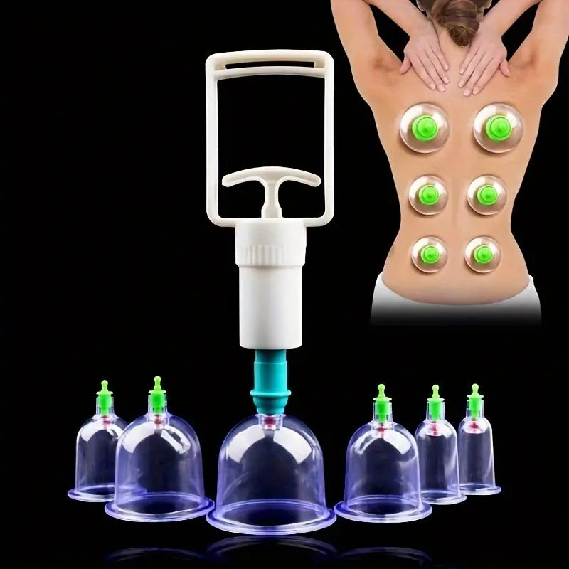 Cupping Kit Set 12 Pcs Vacuum Cupping Set Health Care Vacuum Cupping Portable Body Relaxation Massage Manual Therapy Kit Cupping Cups for Pain Relief