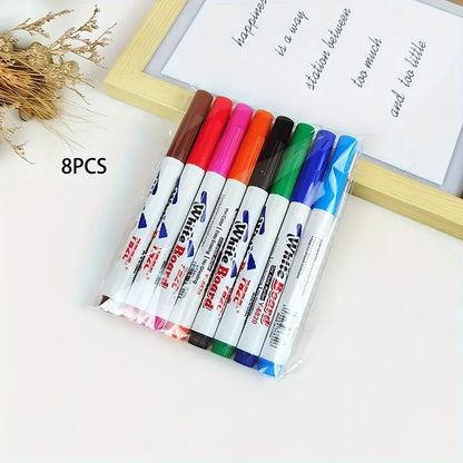 11 Or 12Pcs Multicolor Magical Floating Ink Marker Medium Pen, Magical Water Painting Pen Come With 1No. Ceramic Spoon, Best Gift Magical Floating Marker Pen For Kids