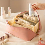 Leather cosmetic bag