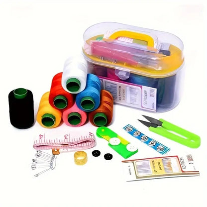 Portable Travel Sewing Kits Box with Color Needle Threads Scissor pin Hand Work Sewing Box Handwork Sewing Accessories