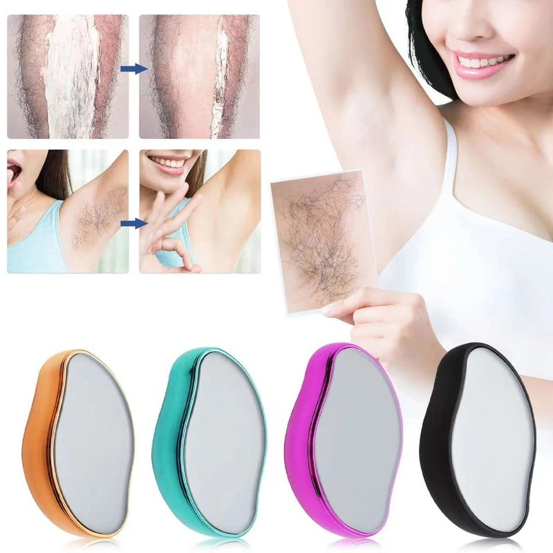 Crystal Hair Remover for Women and Men Reusable Hair Eraser Device Painless Magic Hair Removal Tool Stone - Upgraded Nano Crystalline Dots Technology for Smooth Skin