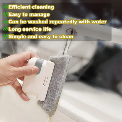 Double Combo of Window Groove Frame Cleaning Brush& Dust Cleaning Brush for Window Slot Keyboard with Mini Dustpan Door Track Cleaning Tool for All Corners Edges Gaps