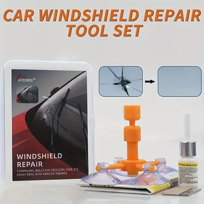 Windshield Repair Kit, Car Windshield Crack Repair Kit Glass Repair Kit for Repairing Auto Glasses Windshield/Cracks/Chip/Bulls-Eye/Spider Web/Star-Shaped/Half-Moon