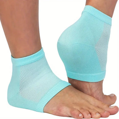 Silicone Gel Heel Socks For Dry Hard Cracked Heels Repair, Foot Care Support Cushion With Spa Botanical Gel Pad - For Men And Women