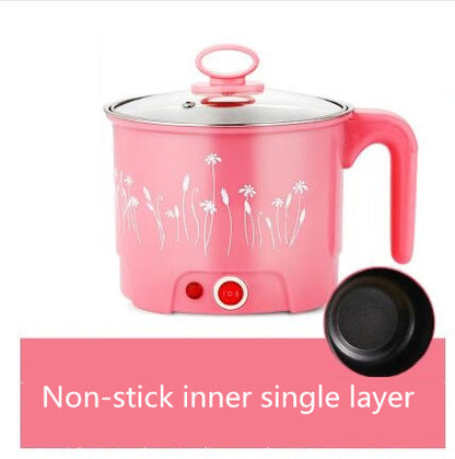 Electric 1.8 Litre Mini Cooker Kettle with Glass Lid Base Concealed Base Cooking Pot Noodle Maker Egg Boiler hot Pot Vegetable and Rice & Pasta PorridgeTravel Cookers and Steamer