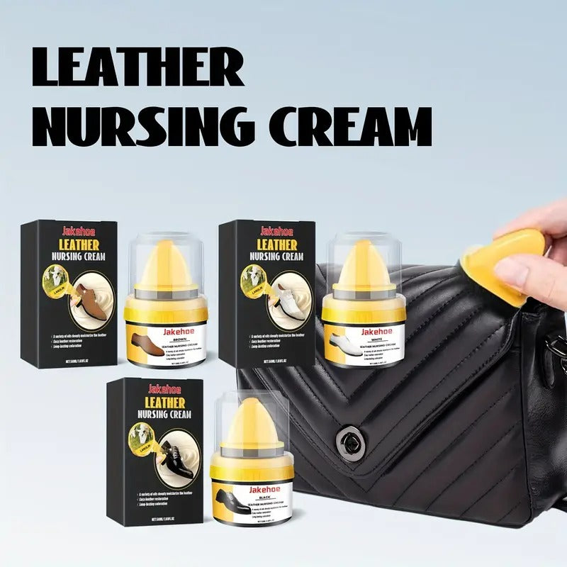 Leather Repair Cream Liquid Shoe Polish, Liquid Shoe Shine, Natural Cream Leather Shoe Polish, Protects Leather from Scuffs and Scratches, Shoe Care Shoe Cream with Sponge Applicator (Black)