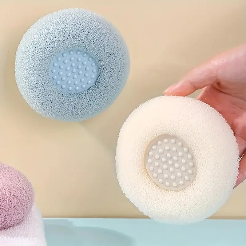 Loofah Bath Sponge Body Scrubber Mesh for Men Women | 2-in-1 Bath Super Soft Suction Cup Bath Brush, Bath Shower Loofah Sponge, Exfoliating Bath Sponge Cleaning Brush for Body