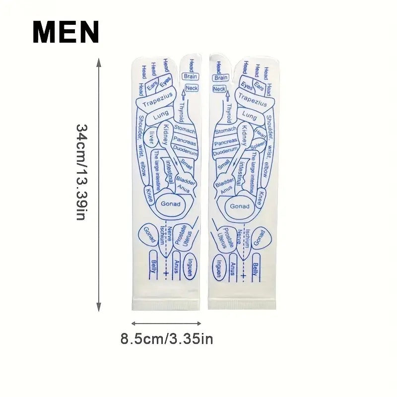 Modern Acupressure Reflexology Socks With Massage Stick For Women And Men, Printed Reflexology Chart of Both Sole, Physiotherapy Socks With Massage Tools Foot Acupressure Point Socks