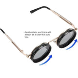 Men'S Retro Steampunk Rotating Fashion Glasses