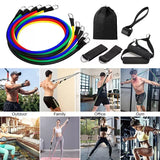 11 Pc Gym Power Ressitance Band Set