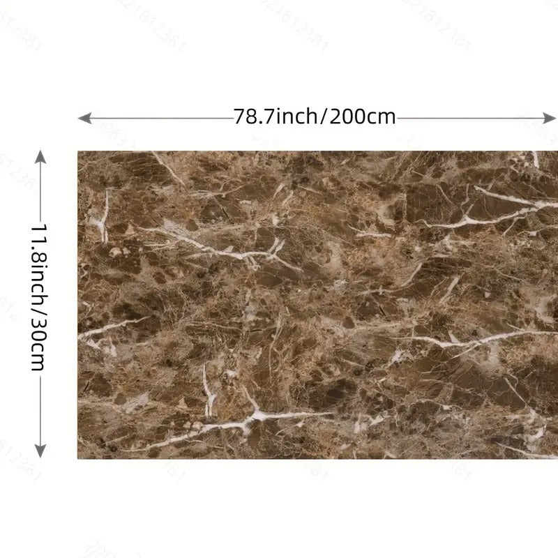 Dark Brown Marble Wallpaper Aluminum Foil Kitchen Stickers Oil-Proof Waterproof Self Adhesive Wallpaper Bathroom Wall Stickers Contact Paper