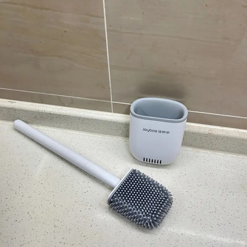 Toilet Brush/Flexible Soft Bristle Brush with Quick Dry Holder Cleaning Brush for Toilet Accessories