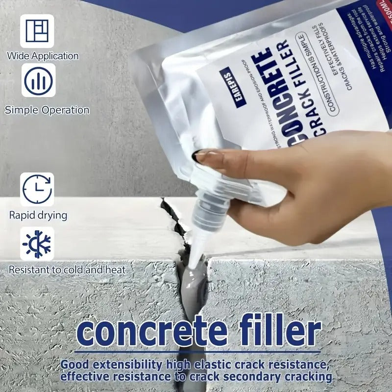 Concrete Crack Sealant, Concrete Crack Filler, Quick-Drying Slab Crack Waterproof Repair Sealant, Weather-Resistant Caulking Glue