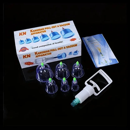 Cupping Kit Set 12 Pcs Vacuum Cupping Set Health Care Vacuum Cupping Portable Body Relaxation Massage Manual Therapy Kit Cupping Cups for Pain Relief