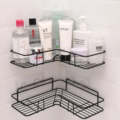 Self Adhesive Corner Shelf for Bathroom/Adhesive Shelf for Kitchen with Magic Sticker/Bathroom Organizer Without Drill