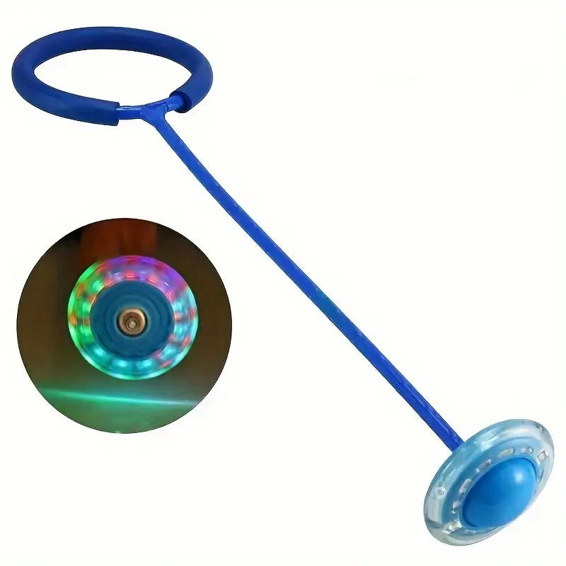 Jump Ring One-Leg Fun Game Skip Ball Jump Ropes Ankle Skip Rope Jumping Skipping Rope with Light Random Color for Kids Gifting(Multicolour)(Pack of 1)