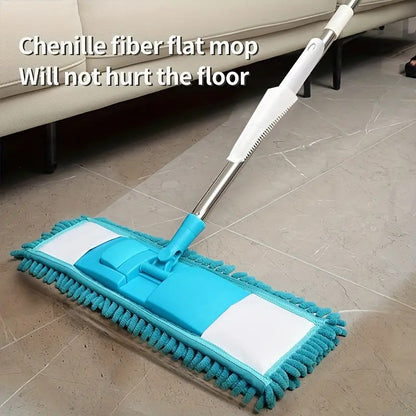 Multi-Purpose Microfiber Flat Mop for Dry & Wet Cleaning, 360 Degree Rotating Head and Telescopic Handle, Suitable for Floor, Glass, Ceiling and Walls-Multi Color