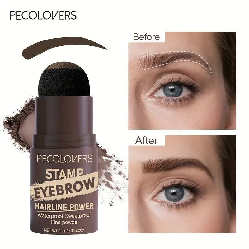 Natural Hairline Powder, Hair Shading Sponge Pen, Hairline Shadow Powder Stick, Quick Hair Root Touch-Up, Paired With 2 Pairs Of Eyebrow Stamp