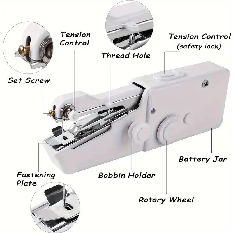 Electric Handy Stitch Mini Hand Sewing Machine Stapler Style Mini Machine Home Tailoring Silai Machine Emergency Stitching Handheld Sewing Machine For Emergency Stitching