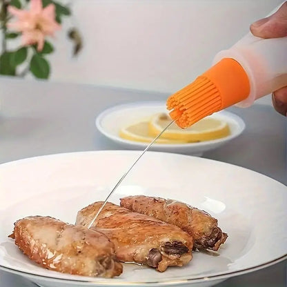 Silicone Oil Dispenser Bottle Brush Pastry Basting Brush Oil Honey Wine Sauce Grill Cooking Oil Dispenser for Barbecue Roasting sauteing Frying Kitchen Tools Accessories