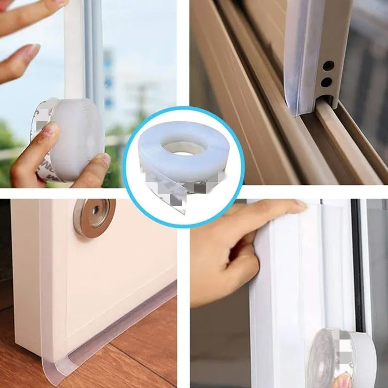 Door Sealing Strip for Home, Self-Adhesive Window Silicone Seal Strips Weather Stripping Door Tape for Seal, Door Gap Sealer