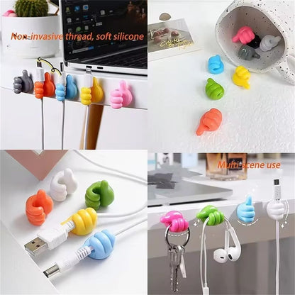 Thumb Wall Hook, Silicone Creative Thumbs Up Shape Wall Hook, Multifunctional Thumb Hook Holder Cable Clip Organizer Key Hook Wall Hangers for Home Office Bedroom