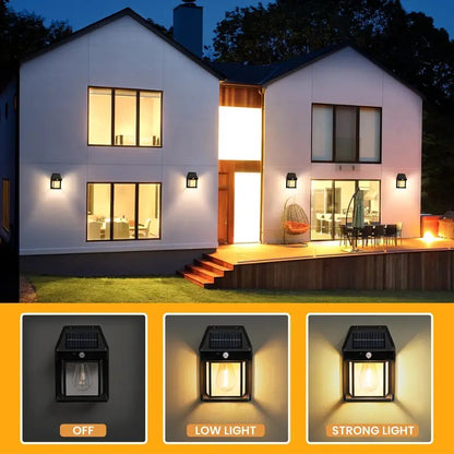 Outdoor Solar Lights with Motion Sensor Solar Powered Wireless Waterproof Night Spotlight for Outdoor/Garden Wall, Solar Lights for Home Electric Lantern (Bulb)