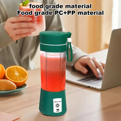 Portable USB Electric Blender Juicer Electric Juice Maker Machine for Fruits and Vegetables 380ml Juicer Cup Bottle (Multicolor) (6 Blades 2 Usb juicer