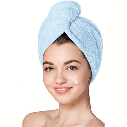 Microfiber Hair Towel Wrap for Women, 10-inch X 26-inch Super Absorbent Quick Dry Hair Turban for Drying Curly Long Thick Hair