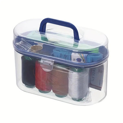 Portable Travel Sewing Kits Box with Color Needle Threads Scissor pin Hand Work Sewing Box Handwork Sewing Accessories