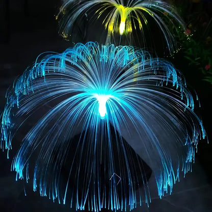 Solar Jellyfish Garden Light 600mAh Battery BIS Approved Fibre Optic Fountain LED IP65 Waterproof Outdoor Lamp with 2V Panel for Backyards Pathways (1Pc, Multicolor)