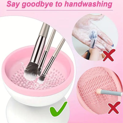 Electric Makeup Brush Cleaner,Make Up Brush Clean Machine,Brush Cleaning Mat,Automatic Cosmetic Paint Brush Cleaner Spinner,Christmas Stocking Stuffers Gifts