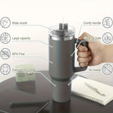 Thumbler Vaccum Sealed Cup With Straw